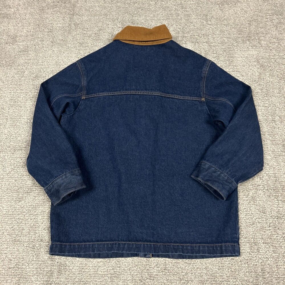 Abercrombie & Fitch Denim Jacket Womens Small Corduroy Collar Barn Coat Pockets - Picture 6 of 7